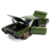1:24 Scale 1972 Plymouth GTX Green Metallic with Matt Black Hood and Gold Stripes