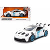 Porsche 911 GT3 RS (992) #12 White with Blue Stripes and Carbon Top "Hyper-Spec" Series 1/24 Diecast Model Car by Jada