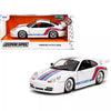 Porsche 911 GT3 (996) White with Red and Blue Stripes "Hyper-Spec" Series 1/24 Diecast Model Car by Jada