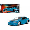 1:24 1989 Ford Mustang GT Blue with Black Hood Stripes "Fast & Furious"