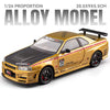 1:24 Scale GTR-R34 M3 Sports Car Model Toy Shock Absorption