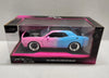 1:24 Pink Slips 2015 Dodge Challenger SRT Hellcat Die-Cast Car JADA Pink & Blue